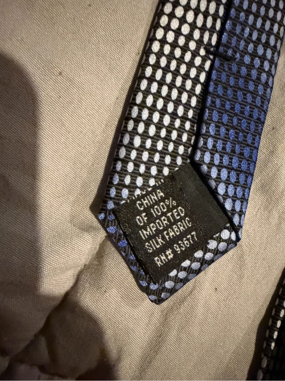 DKNY Blue and White Micro-Check Men's Tie